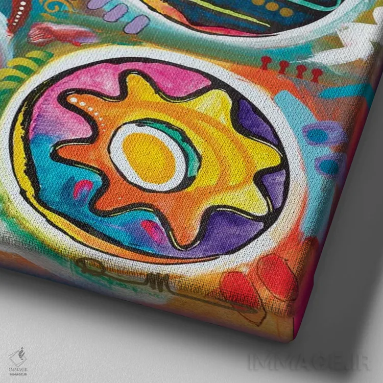 تابلو پیراشکیها اثر باور روسو - نمای نزدیک بافت بوم