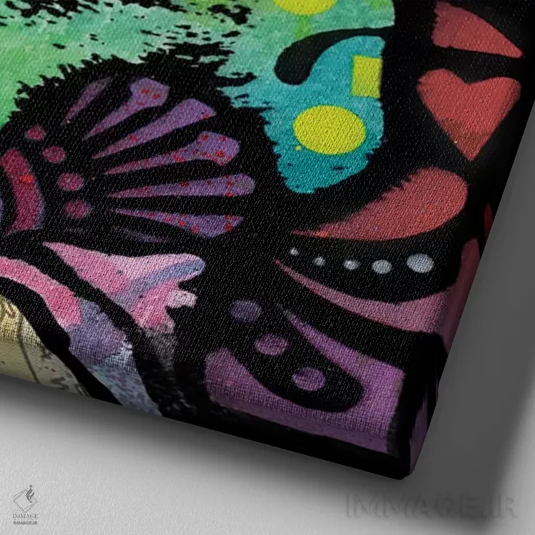 تابلو پروفایل بوکسر به سبک دکو اثر باور روسو - نمای نزدیک بافت بوم