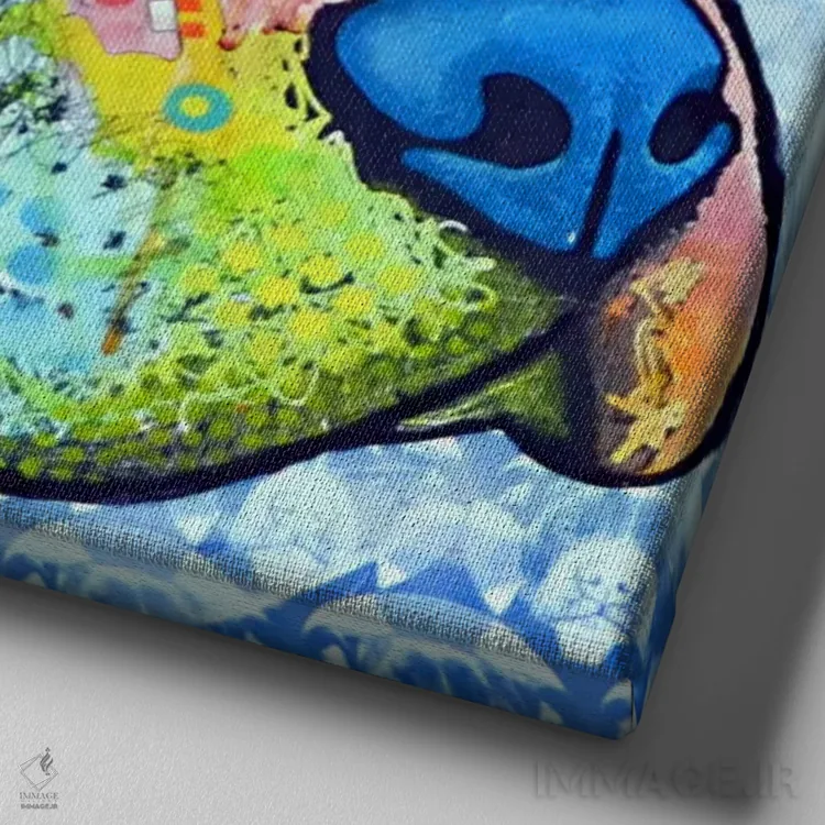 تابلو پیت بول متفکر امسال ۱ اثر باور روسو - نمای نزدیک بافت بوم