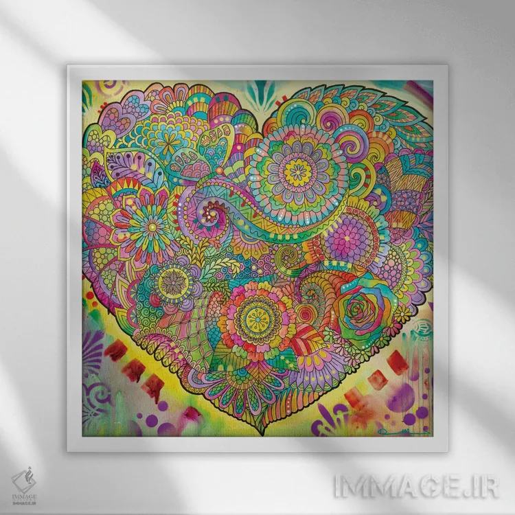 تابلو ماندالای دل اثر باور روسو - نمای قابدار سفید