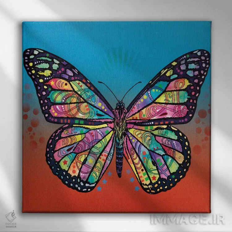 تابلو پروانه اثر باور روسو - نمای روبهرو روی دیوار