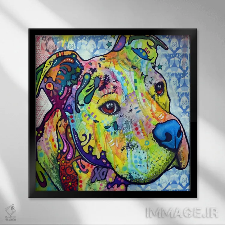 تابلو پیت بول متفکر امسال ۱ اثر باور روسو - نمای قابدار مشکی