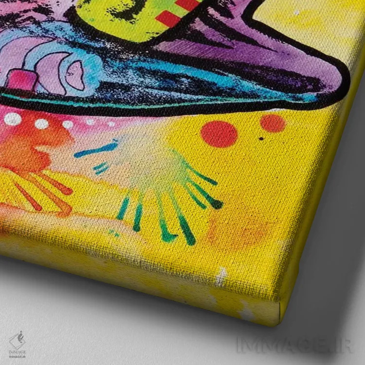 تابلو ماهی اثر باور روسو - نمای نزدیک بافت بوم