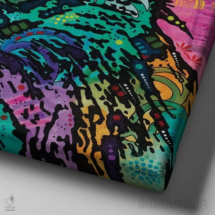 تابلو داشر اثر باور روسو - نمای نزدیک بافت بوم