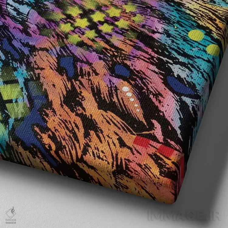 تابلو چشم شاهین اثر باور روسو - نمای نزدیک بافت بوم