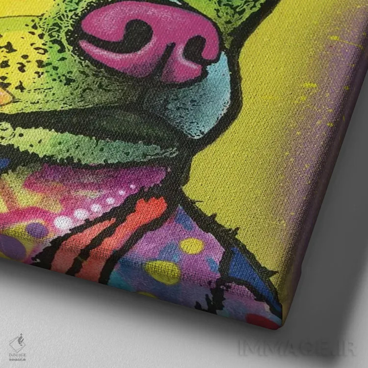 تابلو گوش دادن اثر باور روسو - نمای نزدیک بافت بوم