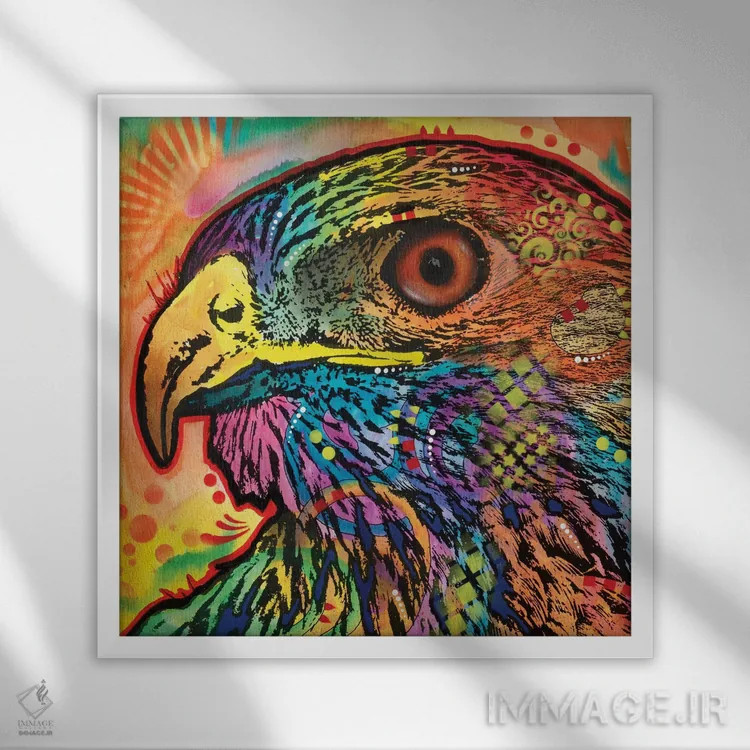 تابلو چشم شاهین اثر باور روسو - نمای قابدار سفید