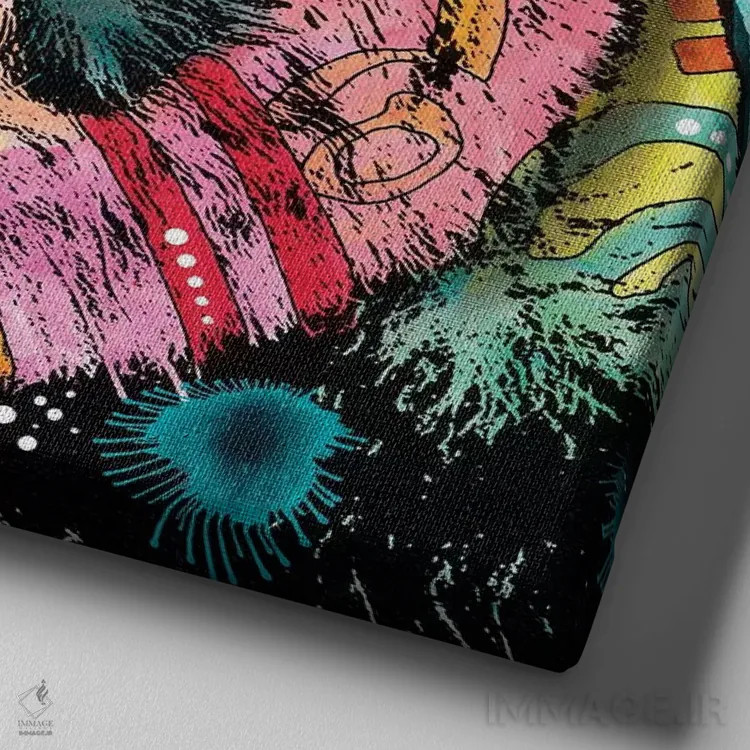 تابلو پاندای روانگردان اثر باور روسو - نمای نزدیک بافت بوم