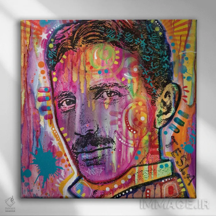 تابلو تسلا اثر باور روسو - نمای روبهرو روی دیوار