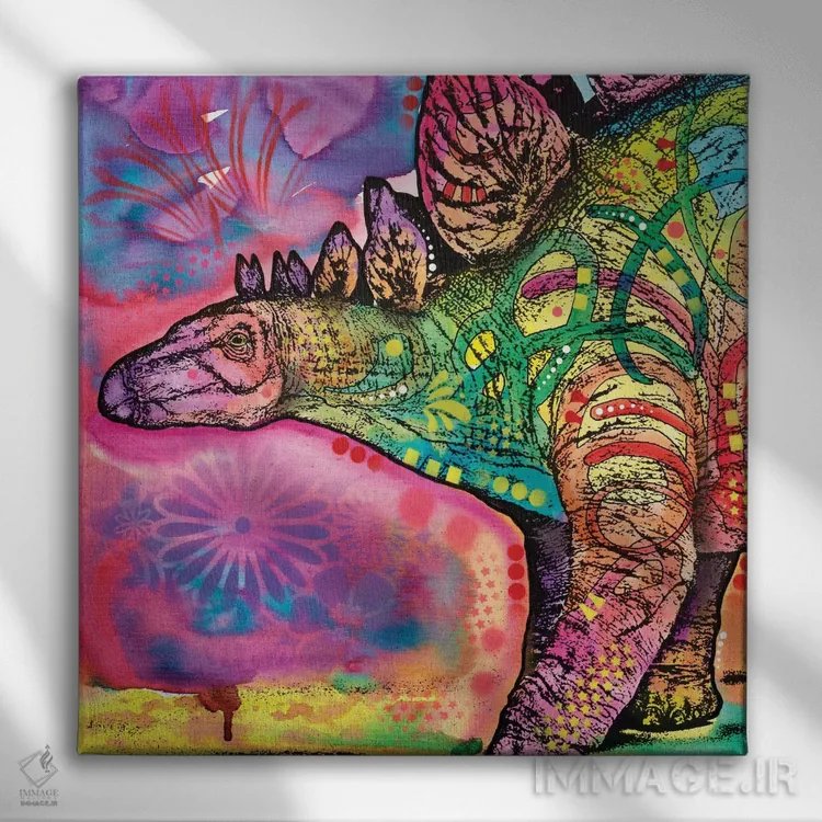 تابلو استگوسaurus (دایناسور) اثر باور روسو - نمای روبهرو روی دیوار