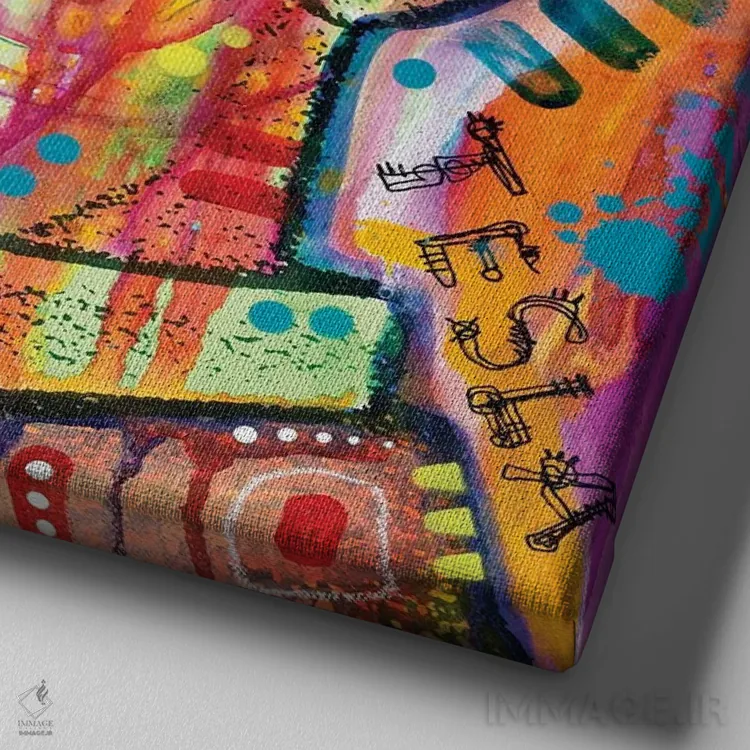 تابلو تسلا اثر باور روسو - نمای نزدیک بافت بوم