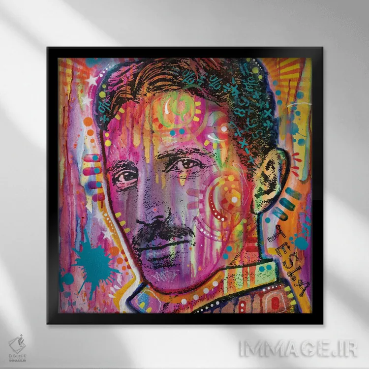 تابلو تسلا اثر باور روسو - نمای قابدار مشکی