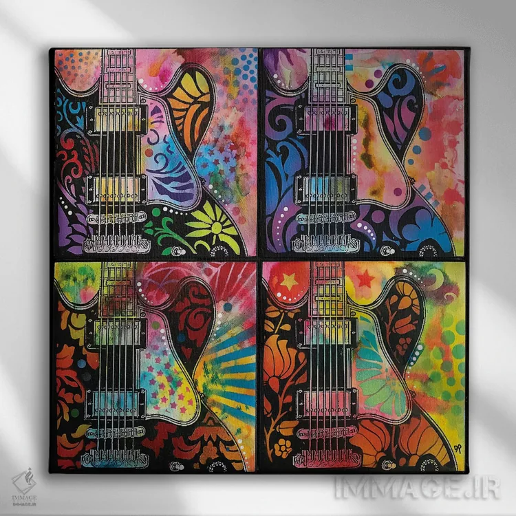 تابلو لوسیل 4X (نام گیتار بی.بی. کینگ) اثر باور روسو - نمای روبهرو روی دیوار