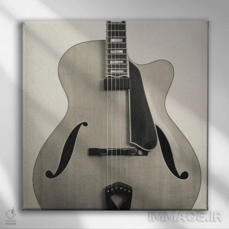 تابلو گیتار ۲ اثر دبورا رِوِل - نمای روبهرو روی دیوار