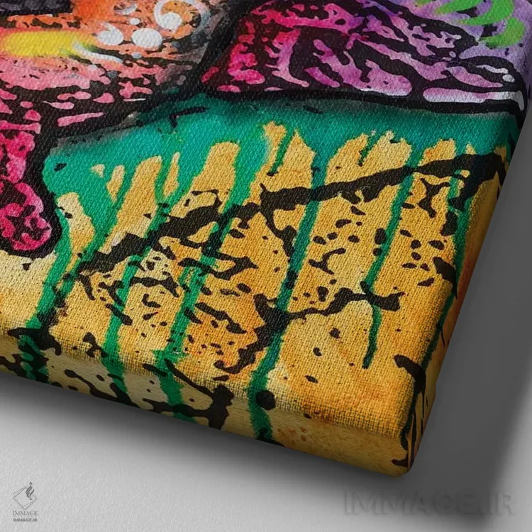 تابلو قورباغه روانگردان اثر باور روسو - نمای نزدیک بافت بوم