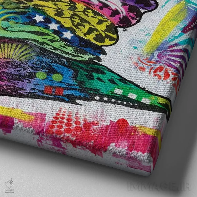 تابلو شاهین اثر باور روسو - نمای نزدیک بافت بوم