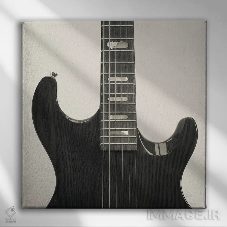 تابلو گیتار ۴ اثر دبورا رِوِل - نمای روبهرو روی دیوار