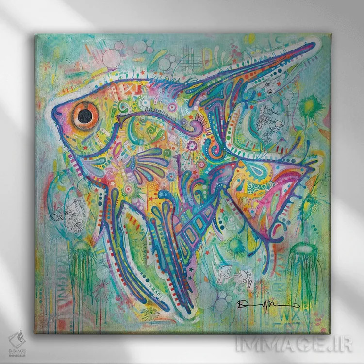 تابلو فرشته اثر باور روسو - نمای روبهرو روی دیوار