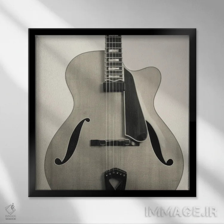 تابلو گیتار ۲ اثر دبورا رِوِل - نمای قابدار مشکی