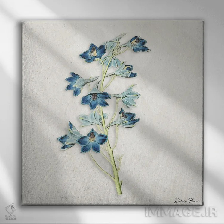 تابلو بوتانیکال آبی ۳ اثر دنیس براون - نمای روبهرو روی دیوار