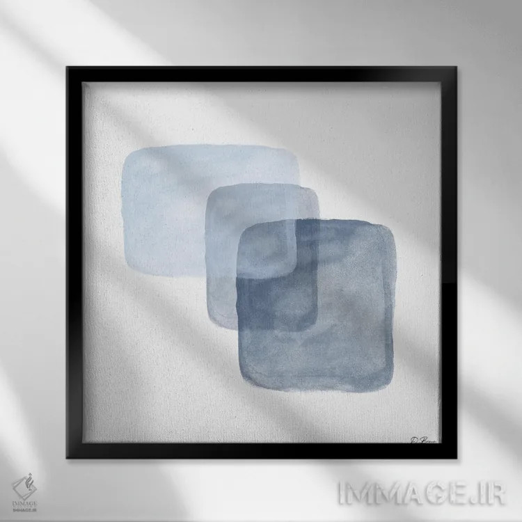 تابلو پوشش آبی ۲ اثر دنیس براون - نمای قابدار مشکی