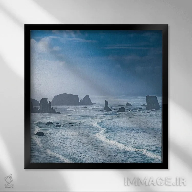 تابلو امواج صبحگاهی اثر دان شوارتز - نمای قابدار مشکی