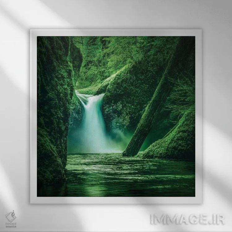 تابلو آبشار پانچبول ۲ (نام آبشار) اثر دان شوارتز - نمای قابدار سفید