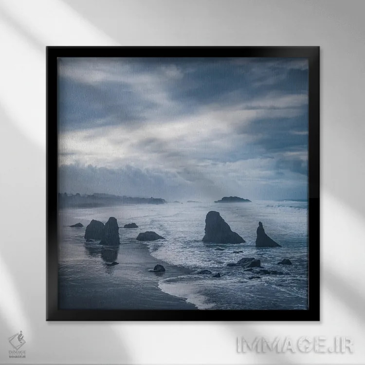 تابلو در شُرُف وقوع طوفان اثر دان شوارتز - نمای قابدار مشکی