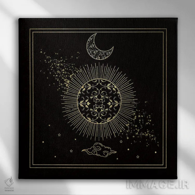 تابلو ماه افسانهای دو اثر دنیلا سانتیاگو - نمای روبهرو روی دیوار