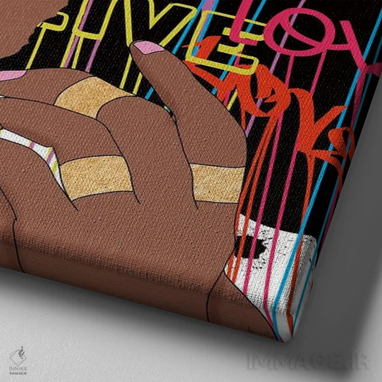 تابلو الهام ببخش اثر دنیلا سانتیاگو - نمای نزدیک بافت بوم