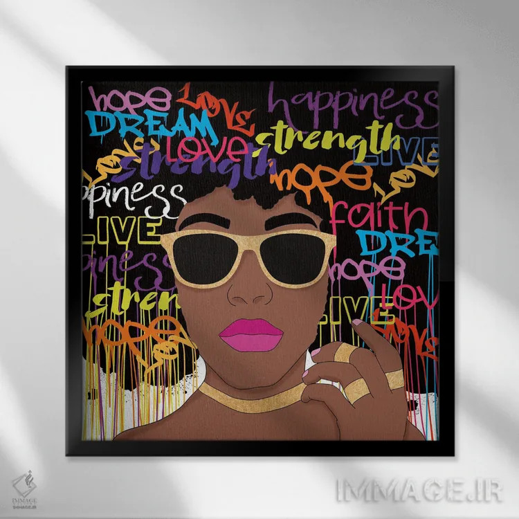 تابلو الهام ببخش اثر دنیلا سانتیاگو - نمای قابدار مشکی