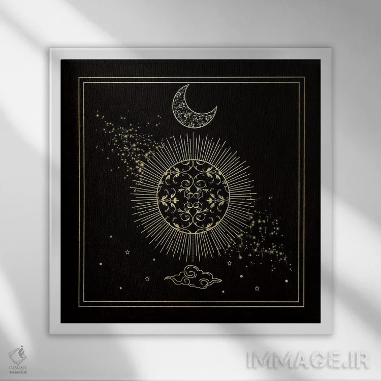 تابلو ماه افسانهای دو اثر دنیلا سانتیاگو - نمای قابدار سفید