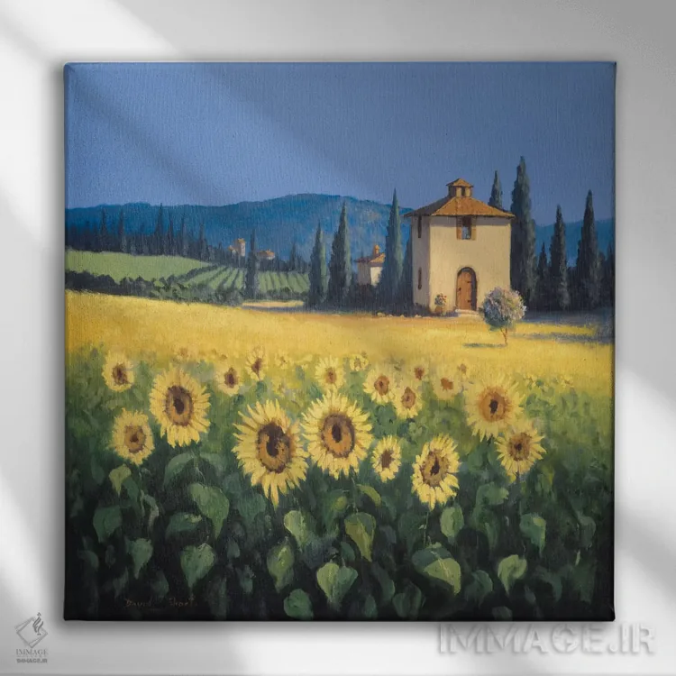 تابلو گرمای طلایی یک اثر دیوید شورت - نمای روبهرو روی دیوار