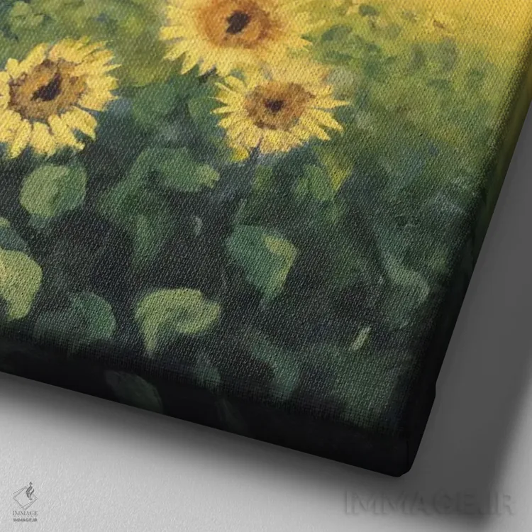 تابلو گرمای طلایی یک اثر دیوید شورت - نمای نزدیک بافت بوم