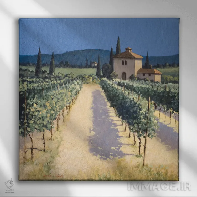 تابلو سایههای تاکستان اثر دیوید شورت - نمای روبهرو روی دیوار