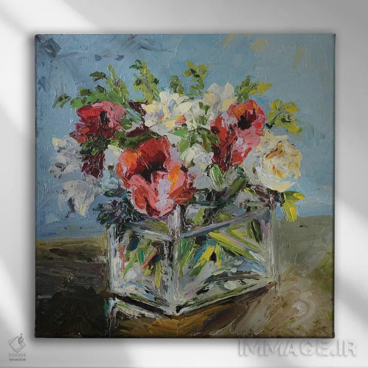 تابلو روز بازتابی اثر دانا سورکینا - نمای روبهرو روی دیوار