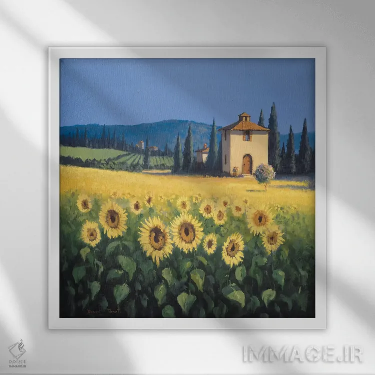 تابلو گرمای طلایی یک اثر دیوید شورت - نمای قابدار سفید