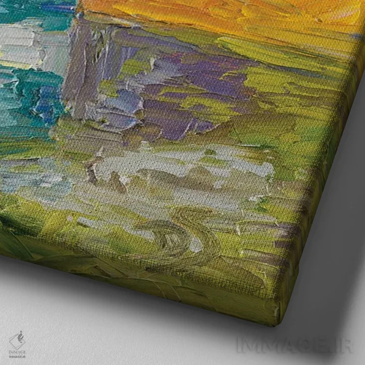 تابلو درخشش در چشمها اثر دانا سورکینا - نمای نزدیک بافت بوم