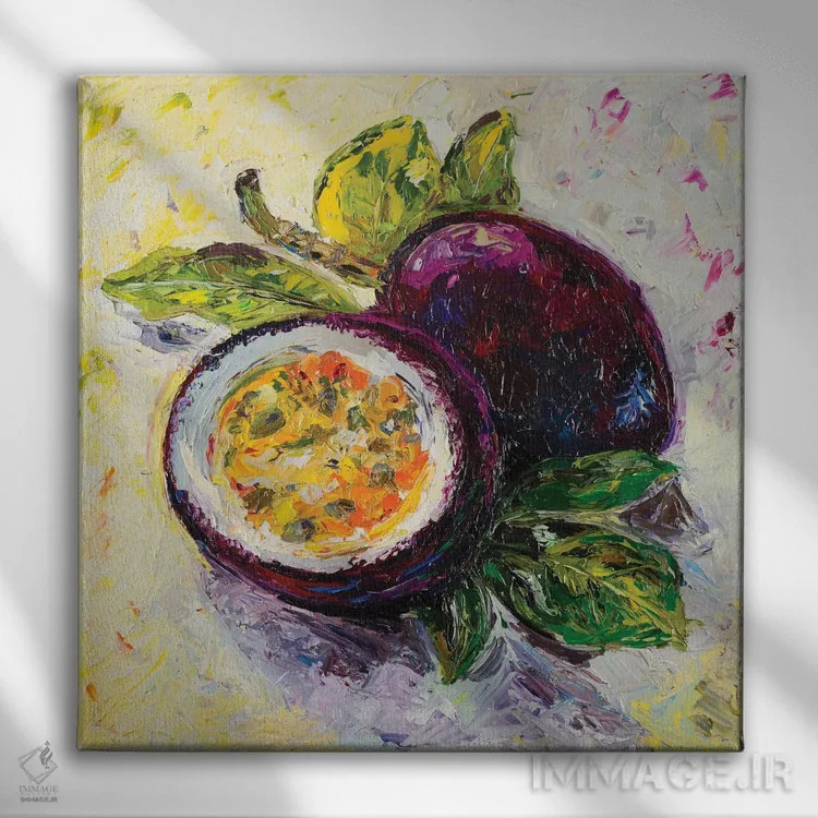 تابلو طعم میوه پشنفروت (میوهٔ گرمسیری) اثر دانا سورکینا - نمای روبهرو روی دیوار