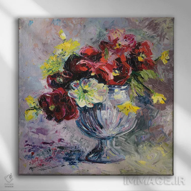 تابلو دسته گل اثر دانا سورکینا - نمای روبهرو روی دیوار
