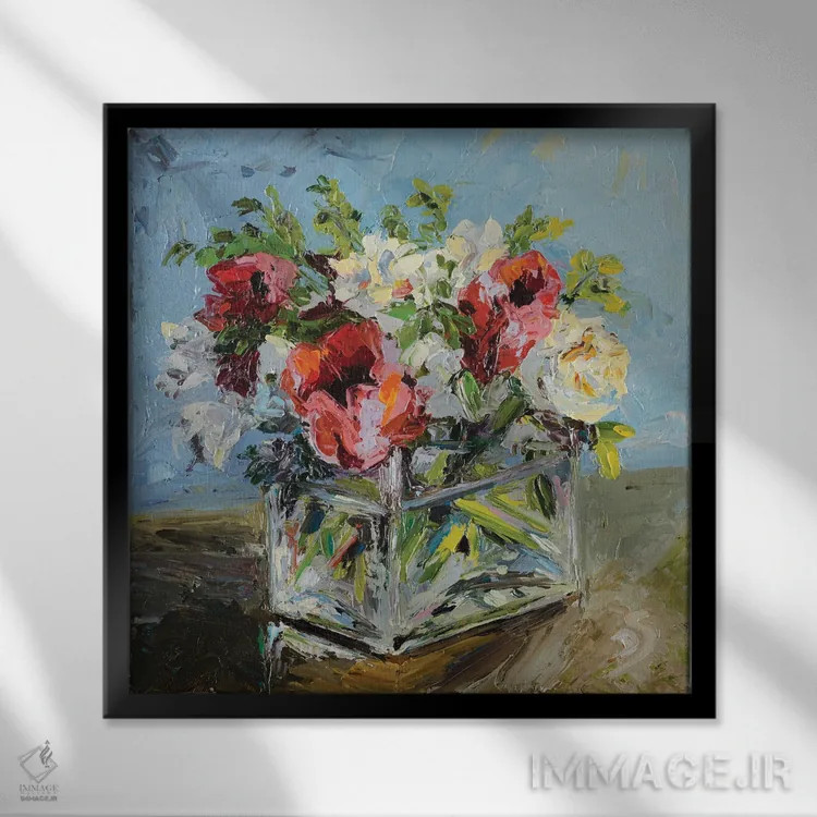 تابلو روز بازتابی اثر دانا سورکینا - نمای قابدار مشکی