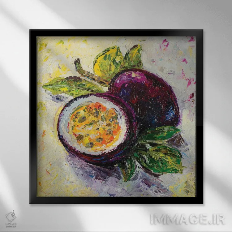 تابلو طعم میوه پشنفروت (میوهٔ گرمسیری) اثر دانا سورکینا - نمای قابدار مشکی