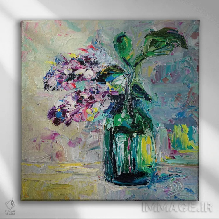 تابلو یاس بنفشها اثر دانا سورکینا - نمای روبهرو روی دیوار