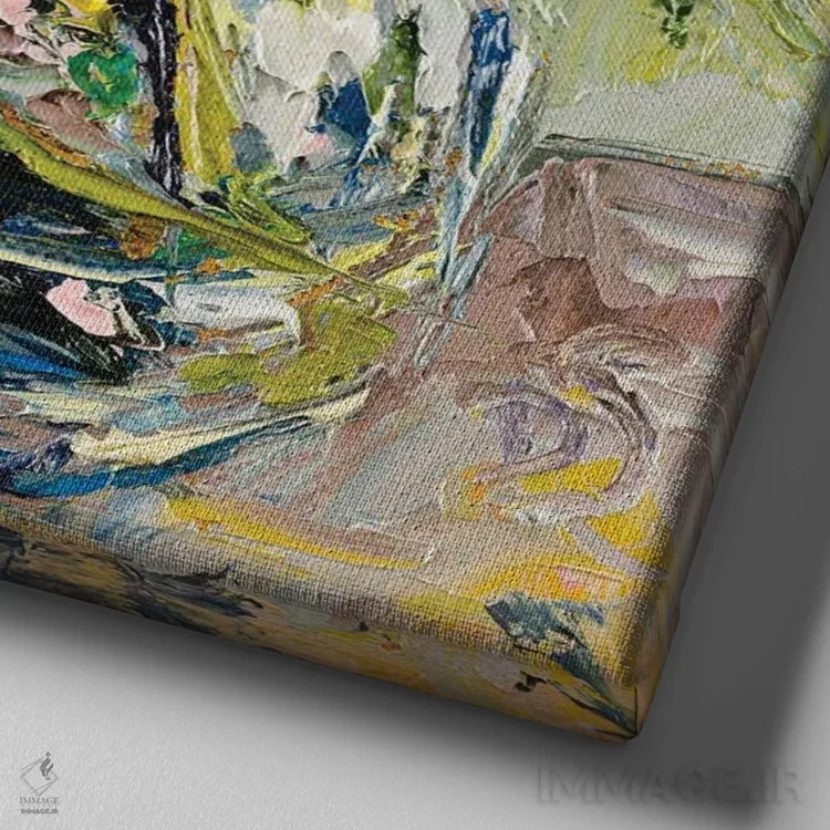 تابلو حضور در لحظه اثر دانا سورکینا - نمای نزدیک بافت بوم