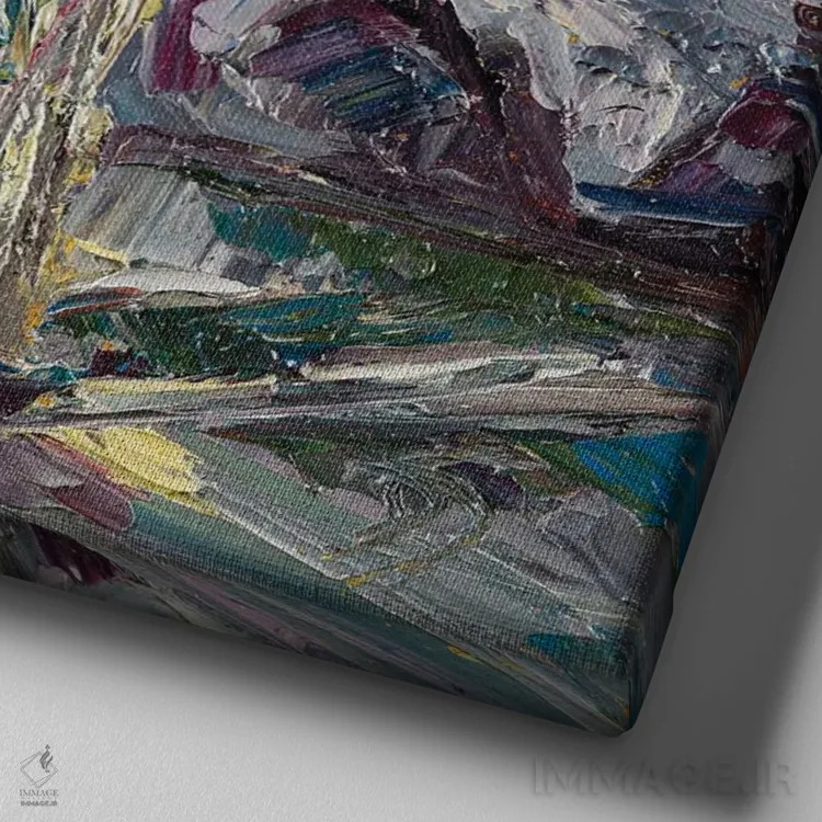 تابلو شماره یک اثر دانا سورکینا - نمای نزدیک بافت بوم
