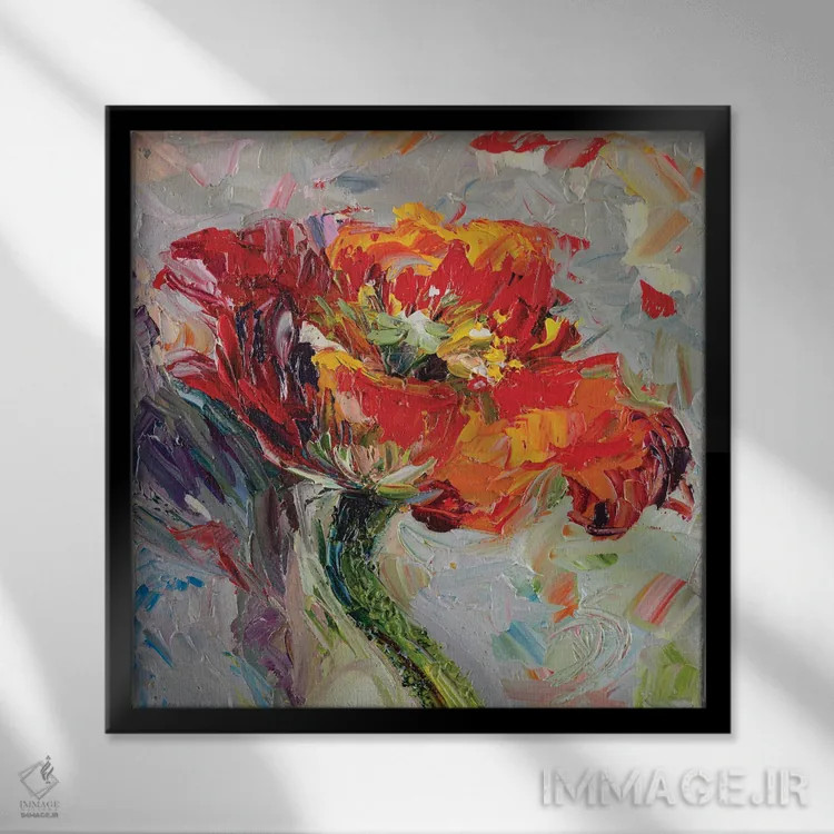 تابلو درخشش شقایق اثر دانا سورکینا - نمای قابدار مشکی