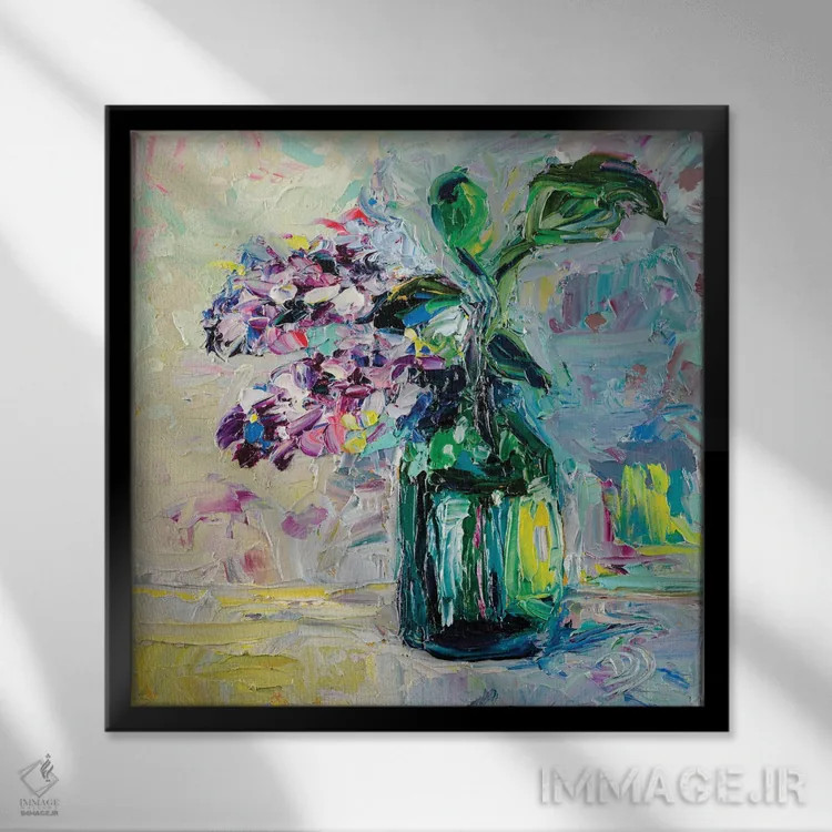تابلو یاس بنفشها اثر دانا سورکینا - نمای قابدار مشکی