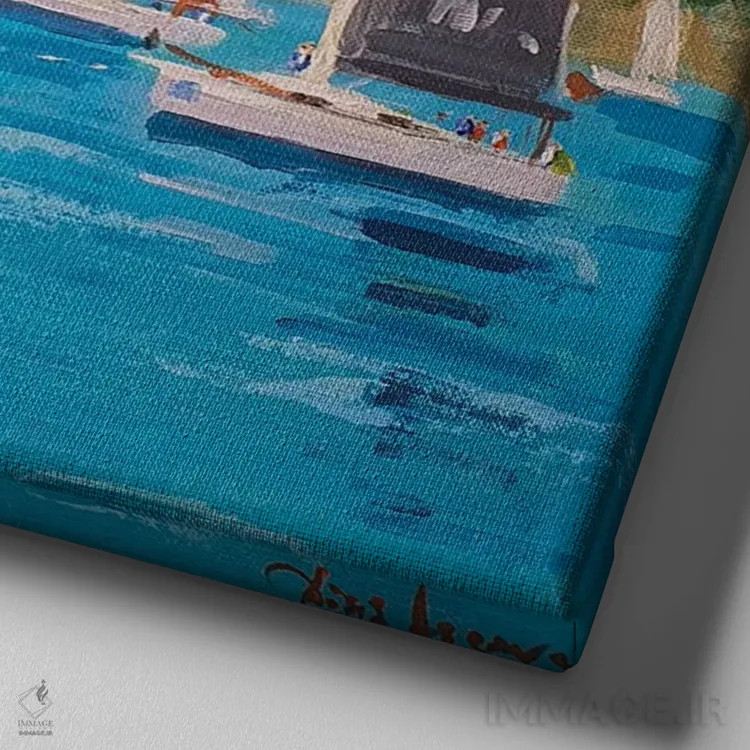 تابلو مسابقات قایقرانی هفته مارماریس (ترکیه) اثر باورا آسهوا - نمای نزدیک بافت بوم