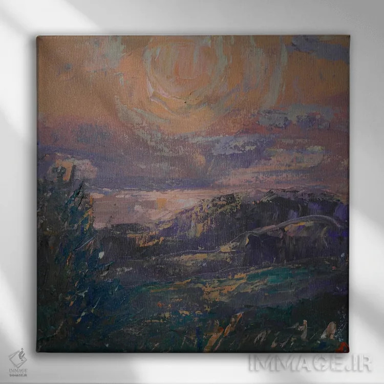 تابلو غروب انقلاب خورشیدی در توسکانی اثر باورا آسهوا - نمای روبهرو روی دیوار