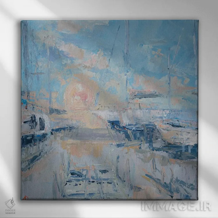 تابلو غروب در مارینا دی سن وینچنزو (ایتالیا) اثر باورا آسهوا - نمای روبهرو روی دیوار